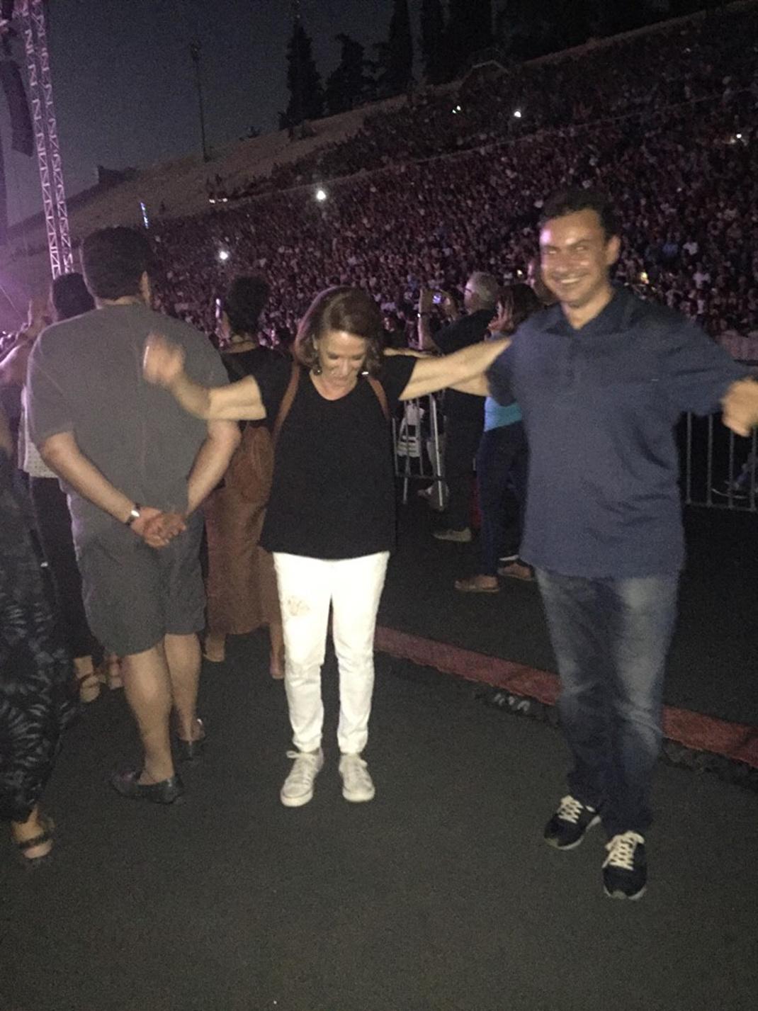 H Χριστίνα Σούζη και ο δημοσιογράφος Γιάννης Πιτταράς/ Φωτογραφία: Cristina Souzi/ Facebook