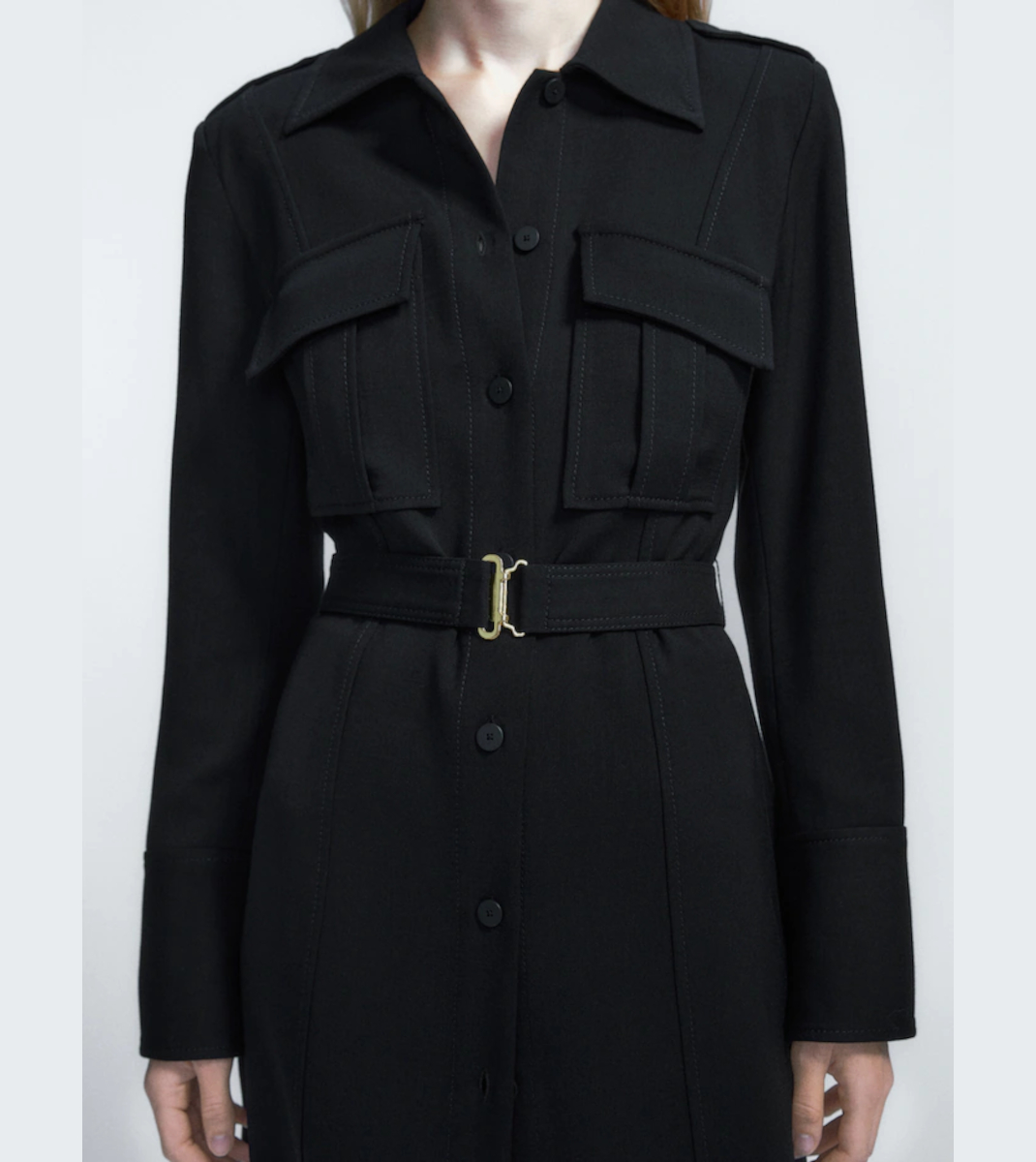 MM-261662102 MMLALBERO BLACK SHIRT DRESS