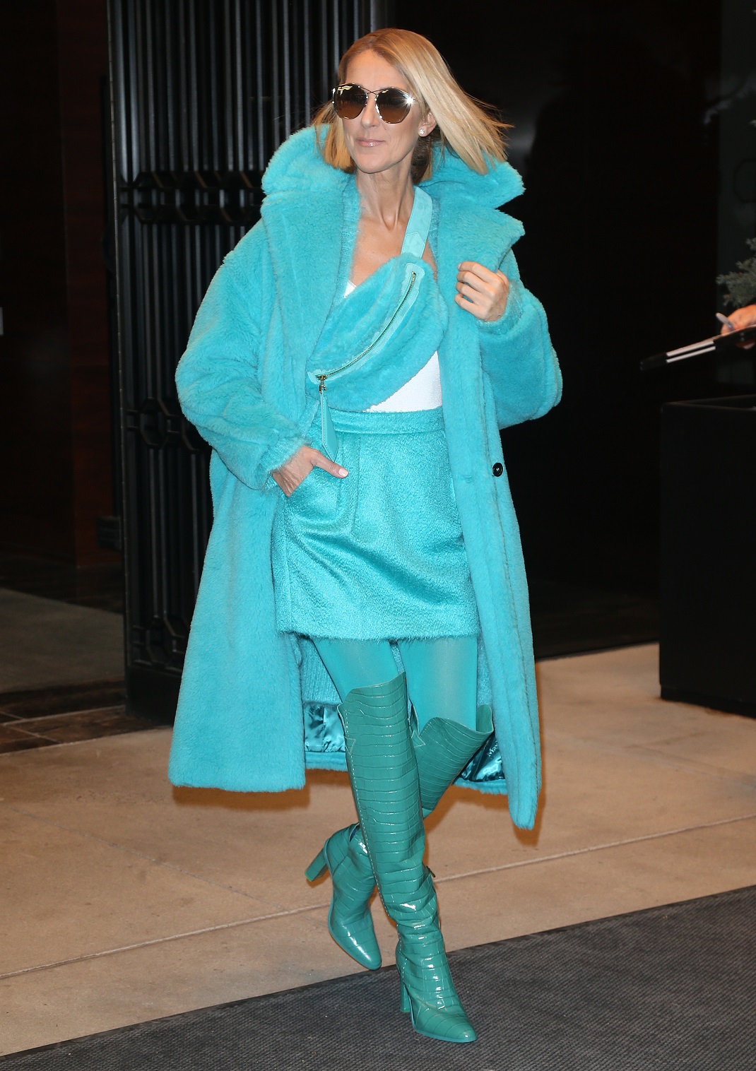 Η Σελίν Ντιόν περπατάει στη Νέα Υόρκη με μονοχρωματικό σύνολο