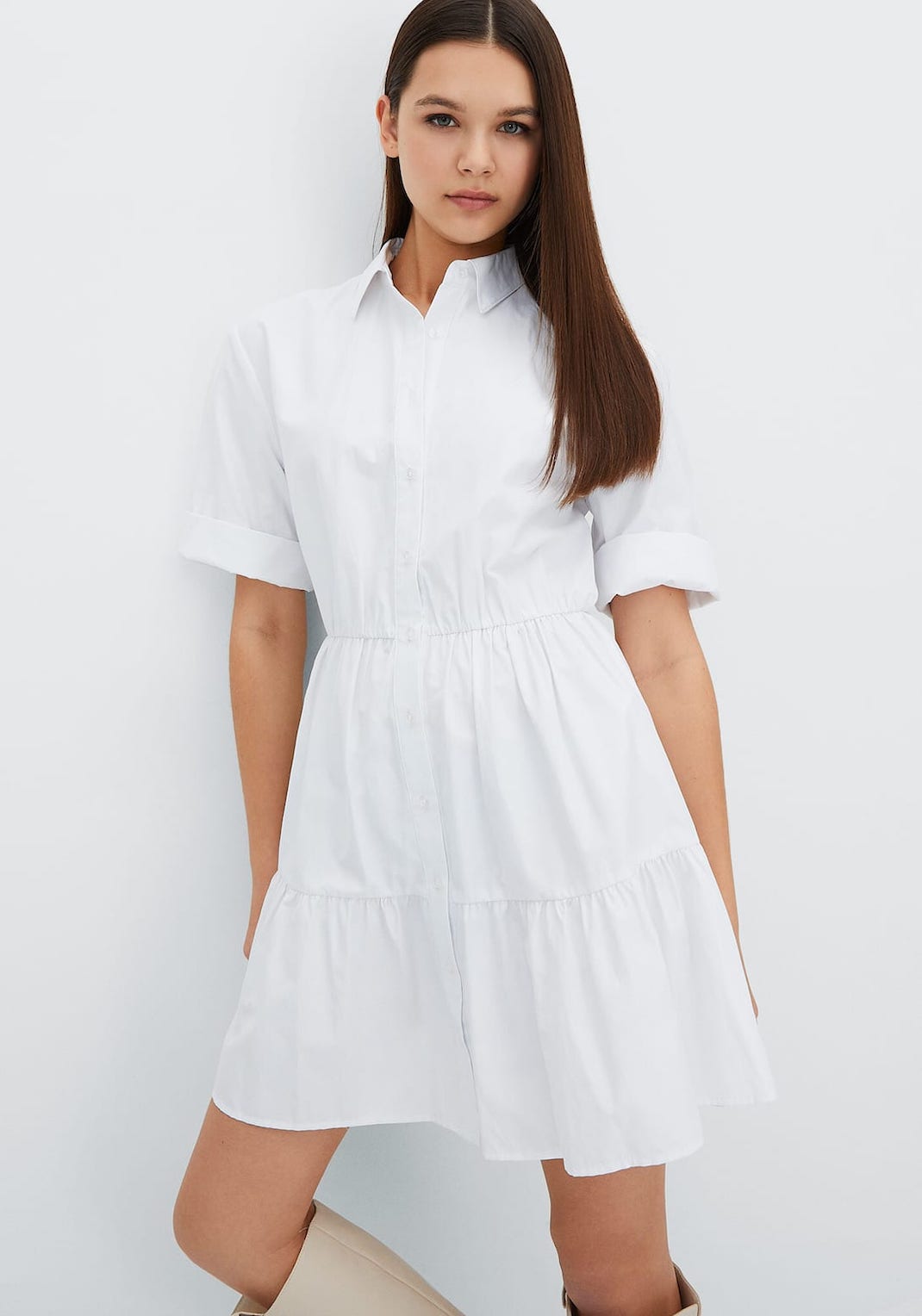 λευκό μίνι φόρεμα
