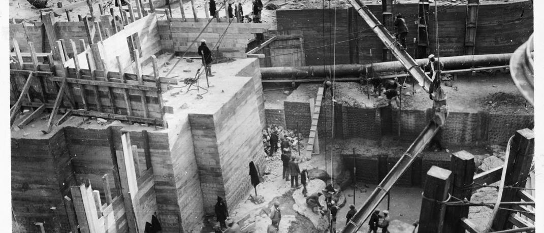Στάδιο κατασκευής του Φράγματος Μαραθώνα, 1927