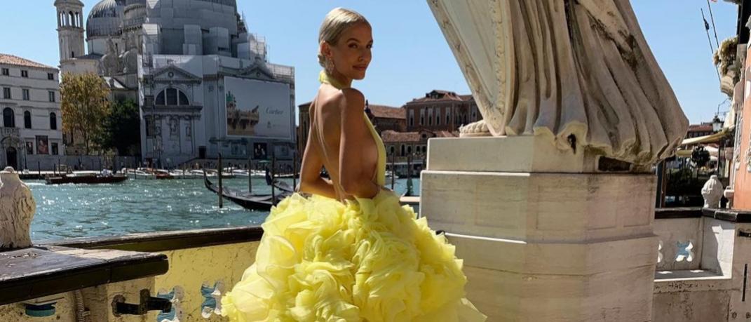 Leonie Hanne yellow dress Venice Festival  