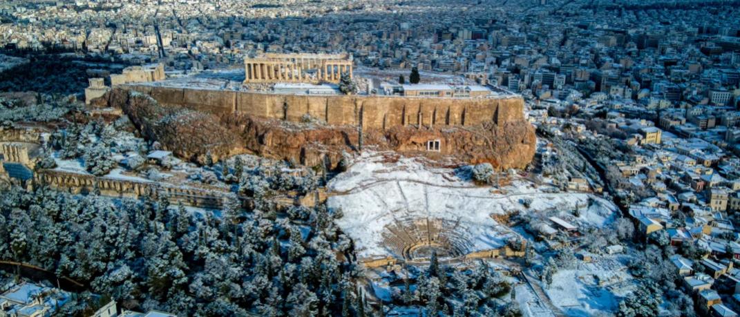 Η Ακρόπολη χιονισμένη