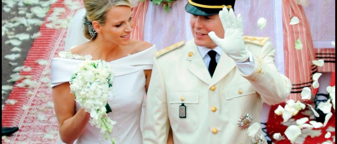 Η πριγκίπισσα Σαρλίν και ο πρίγκιπας Αλβέρτος την ημέρα του γάμου τους