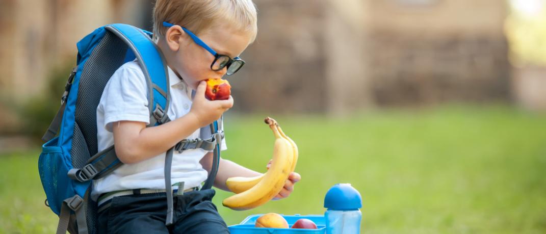 Ενα αγόρι τρώει το κολατσιό του στο σχολείο, Φωτογραφία: Shutterstock/By Sharomka