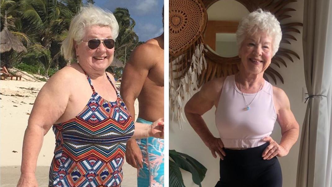 Η 73χρονη Joan MacDonald πριν και μετά την γυμναστική 