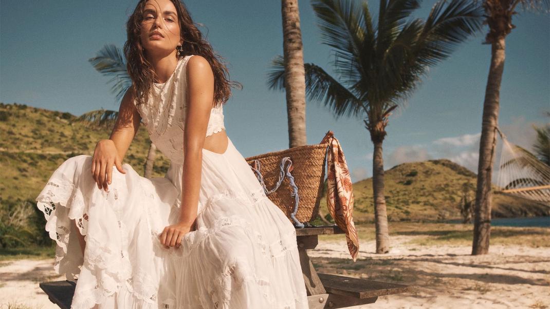 Woman on the beach summer dress 