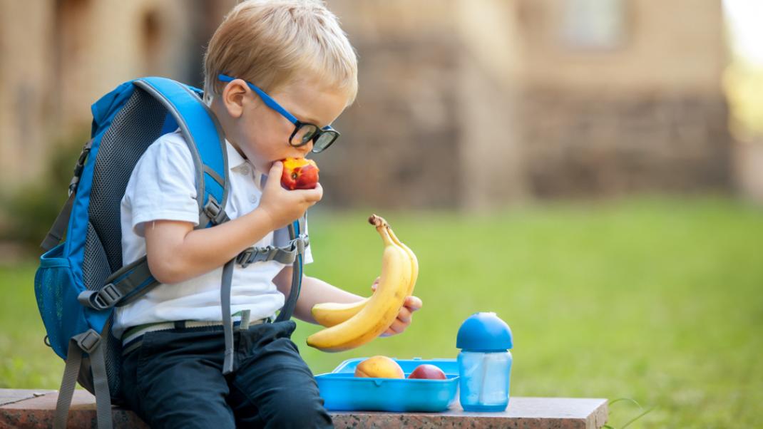 Ενα αγόρι τρώει το κολατσιό του στο σχολείο, Φωτογραφία: Shutterstock/By Sharomka