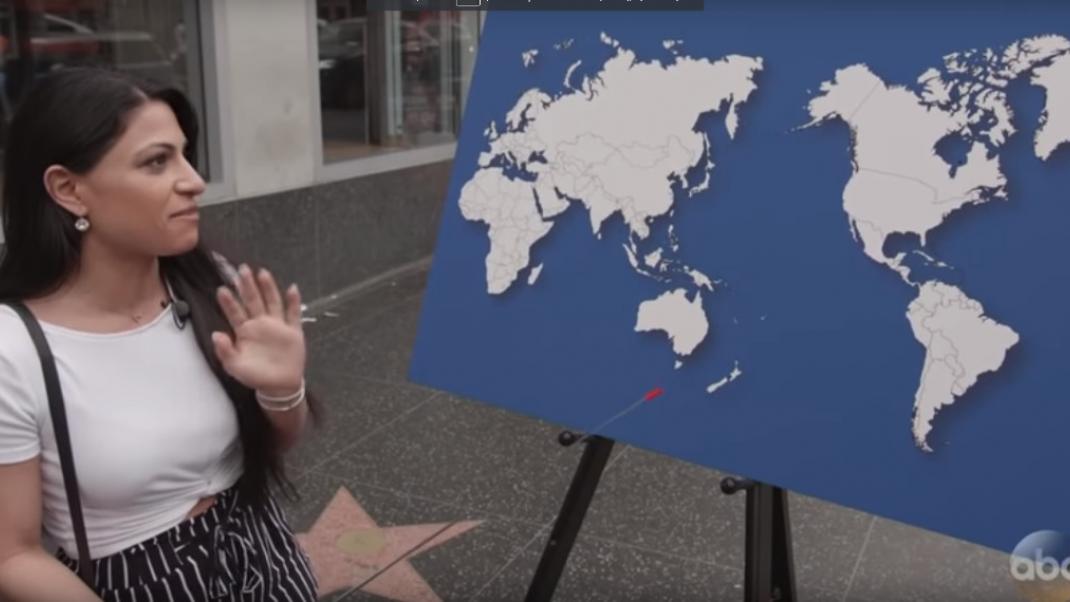 Μια Αμερικανίδα προσπαθεί να βρει μια χώρα στον χάρτη, Φωτογραφία: Jimmy Kimmel Live/youtube