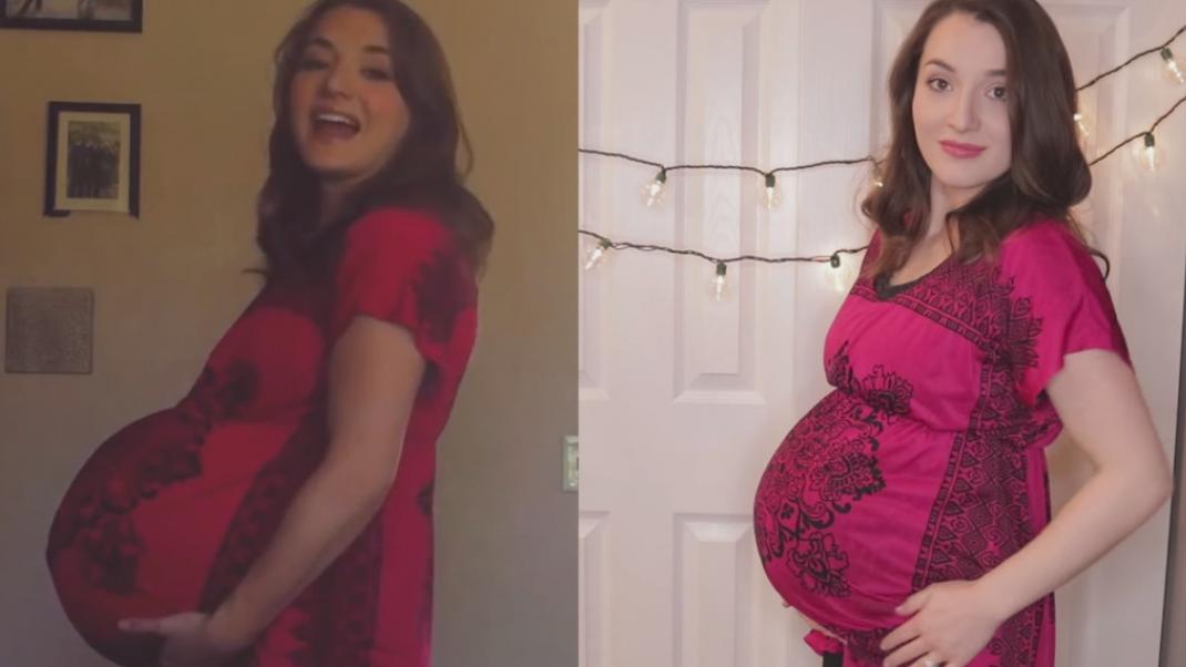 Viral η απίθανη εικόνα γυναίκας σε δύο εγκυμοσύνες -με δίδυμα και με ένα παιδί  | 0 bovary.gr
