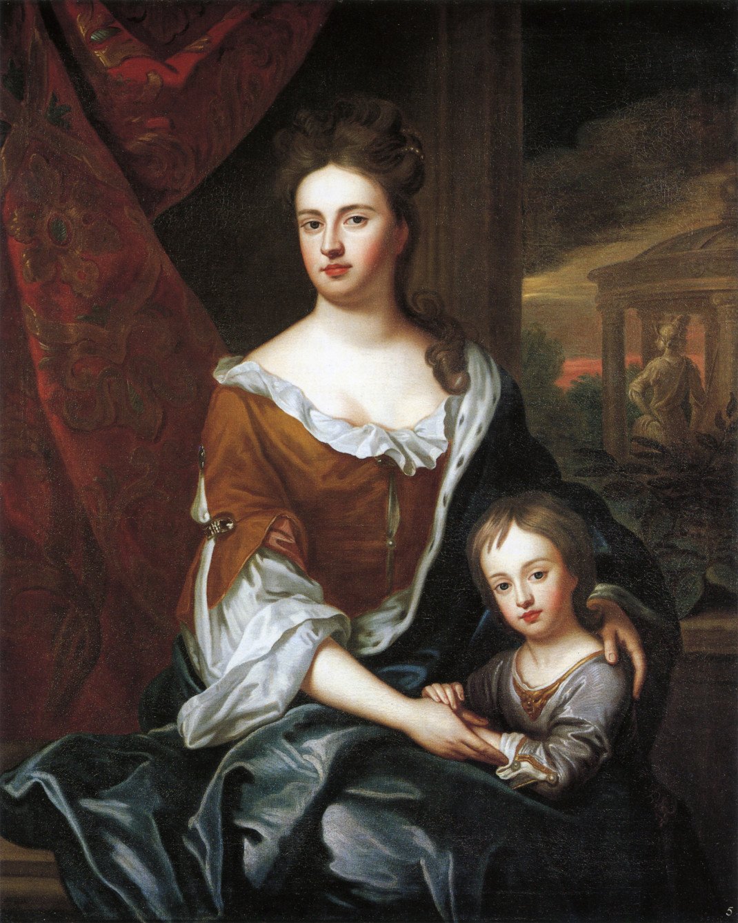 Η βασίλισσα Άννα με τον γιο της, Γουλιέλμο σε πίνακα του Godfrey Kneller, 1694/ Φωτογραφία: Wikipedia 