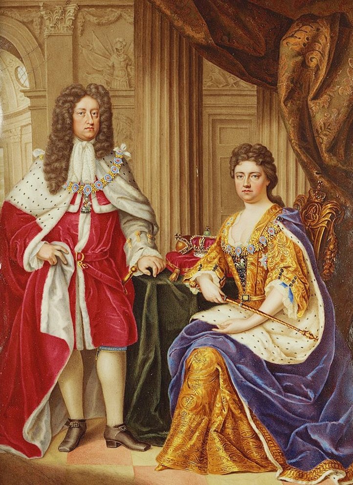 Η βασίλισσα Άννα με τον σύζυγό της, πρίγκιπα Γεώργιο της Δανίας -Ένα έργο του Charles Boit, 1706- Φωτογραφία: Wikipedia