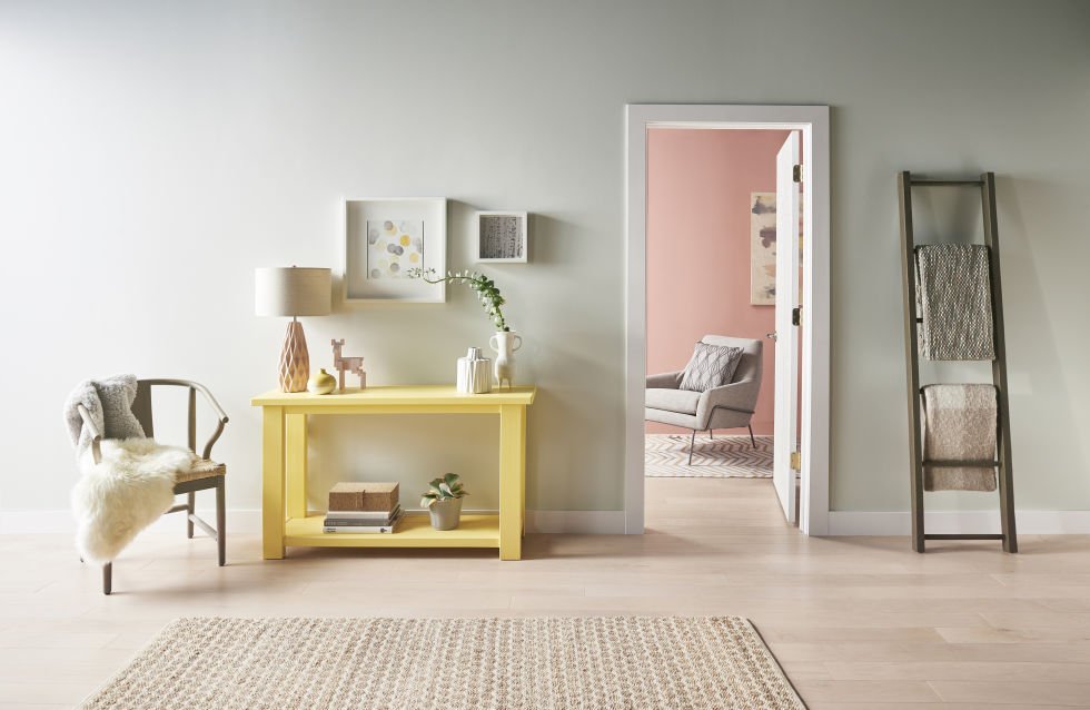 comfortable, dusted yellow