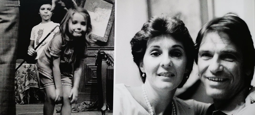 Ο Άλκης και η μικρή Μελίτα αριστερά. 1973 και με τη Μελίτα δεξιά το 1984 