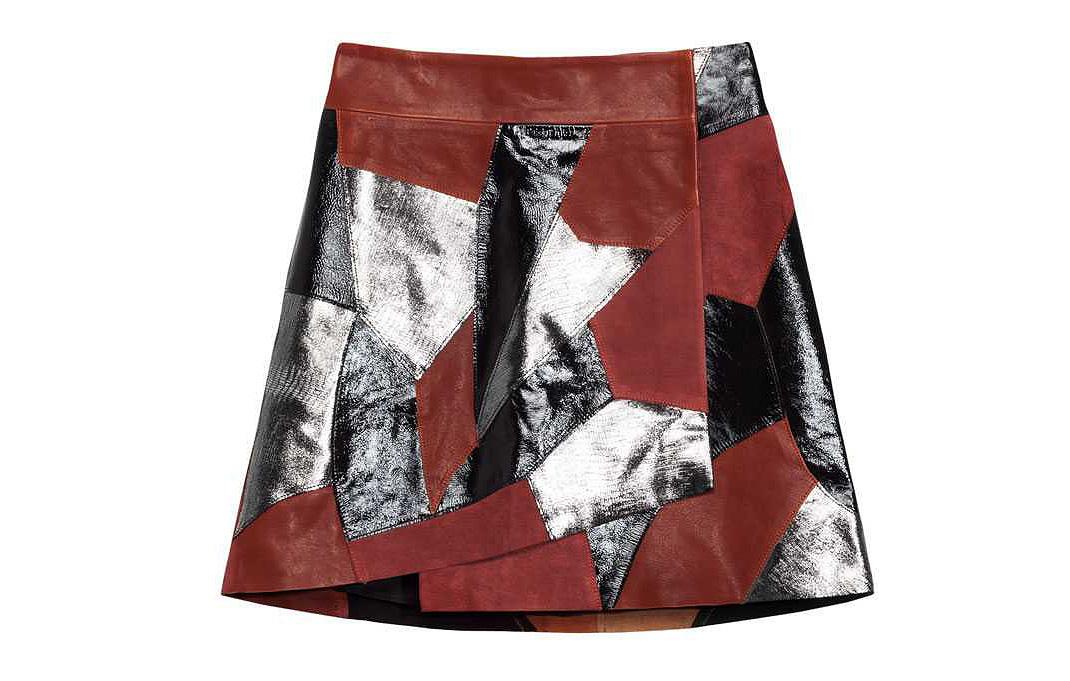 Rodarte Χ & Other Stories, Patchwork Leather Miniskirt