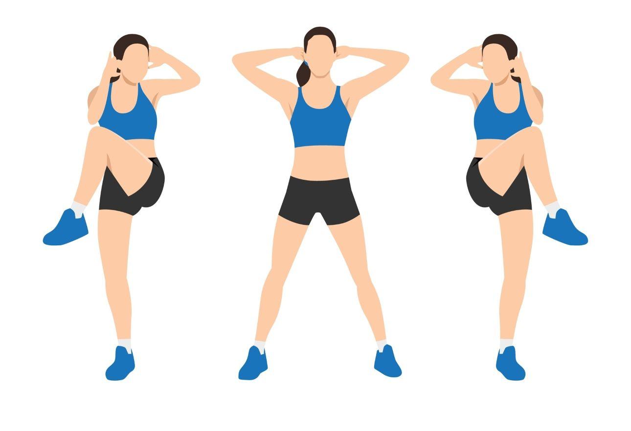   Η κίνηση του αγκώνα προς το αντίθετο γόνατο δημιουργεί βαθιά σύσπαση. Φωτογραφία: Shutterstock