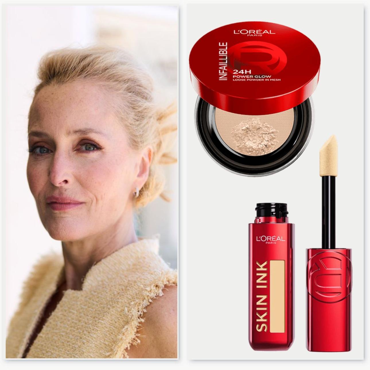  Skin Ink Foundcealer in 130 Cool &amp; 24H Power Glow Loose Powder Universal, L’Oréal Paris / Photo: AP