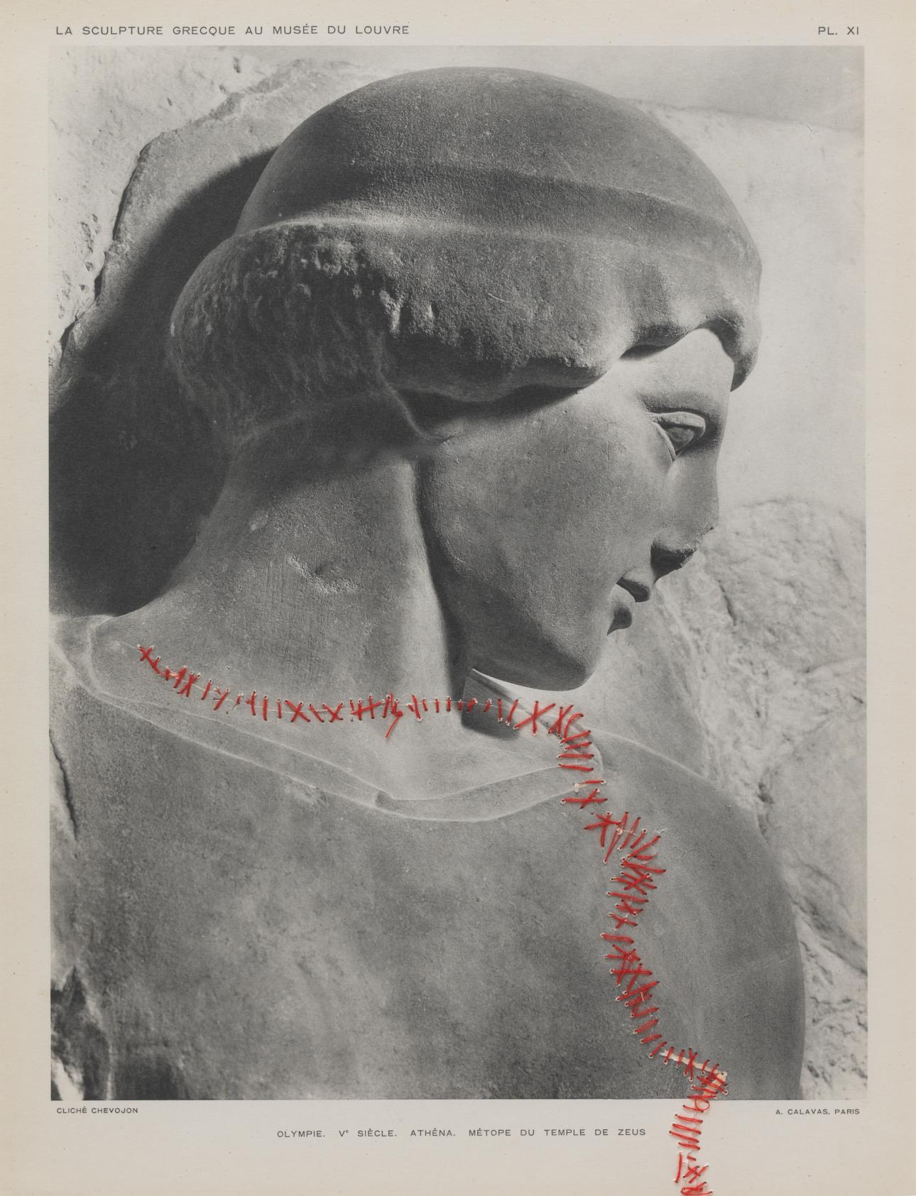 Kader Attia (γεν. 1970), ﻿Αποκατεστημένα αγάλματα 4, 2014, Κολάζ από χαρτί, κλωστή, 31.4 x 24 εκ./ Φωτογραφία: Συλλογή Ειρήνης Παναγοπούλου