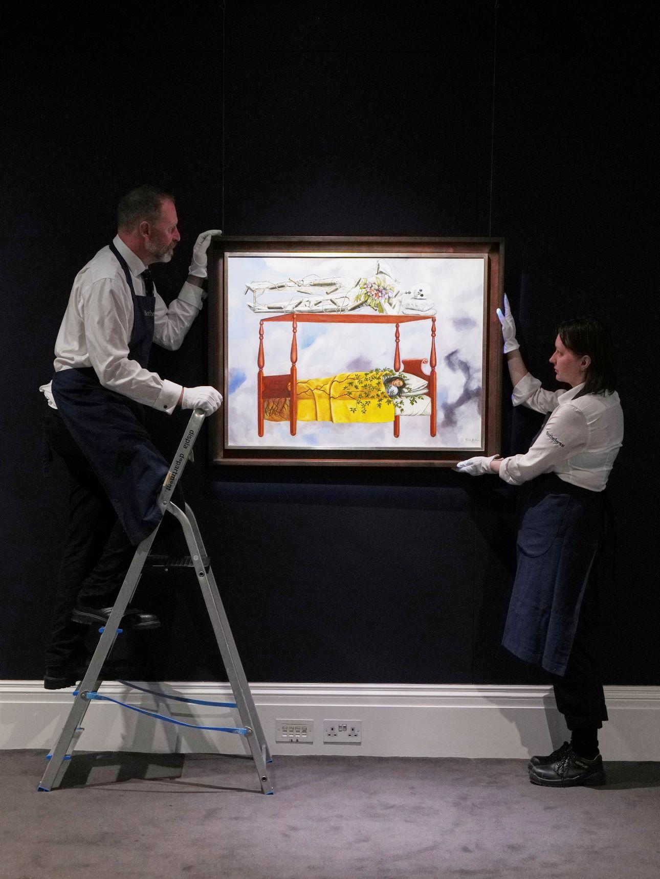 Το έργο «El sueno (la cama)» της Φρίντα Κάλο/ Φωτογραφία: AP