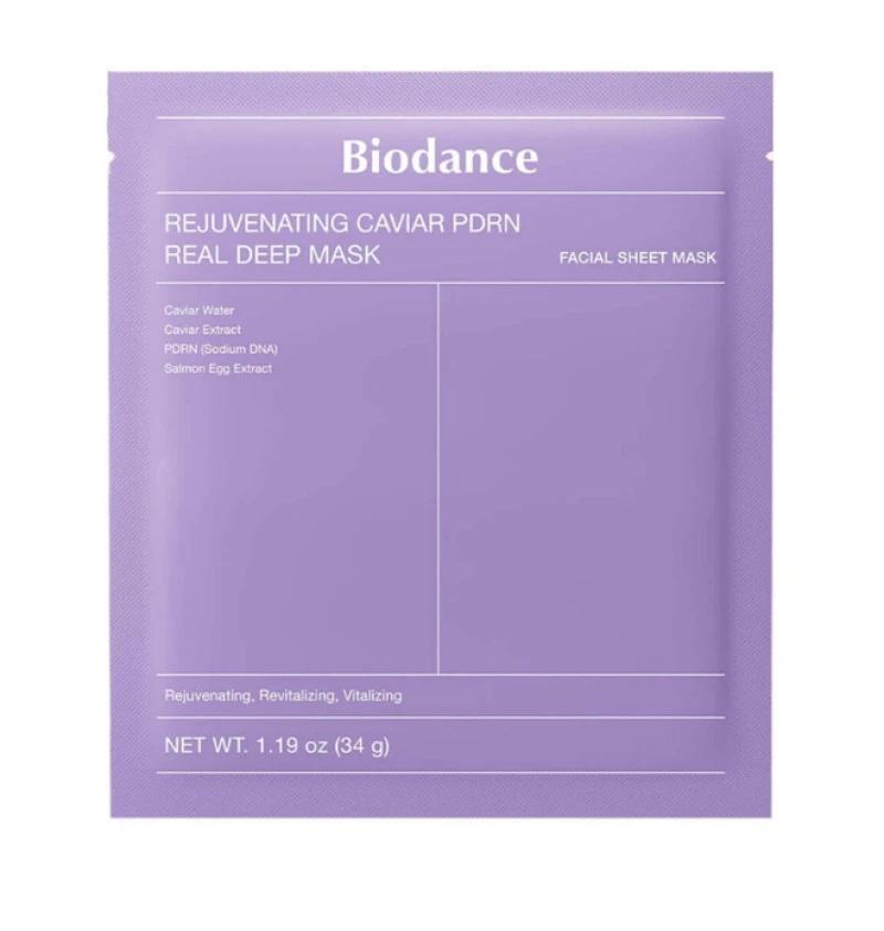   Μάσκα λάμψης και αντιγήρανσης, Rejuvenating Caviar PDRN Real Deep Mask, Biodance 
