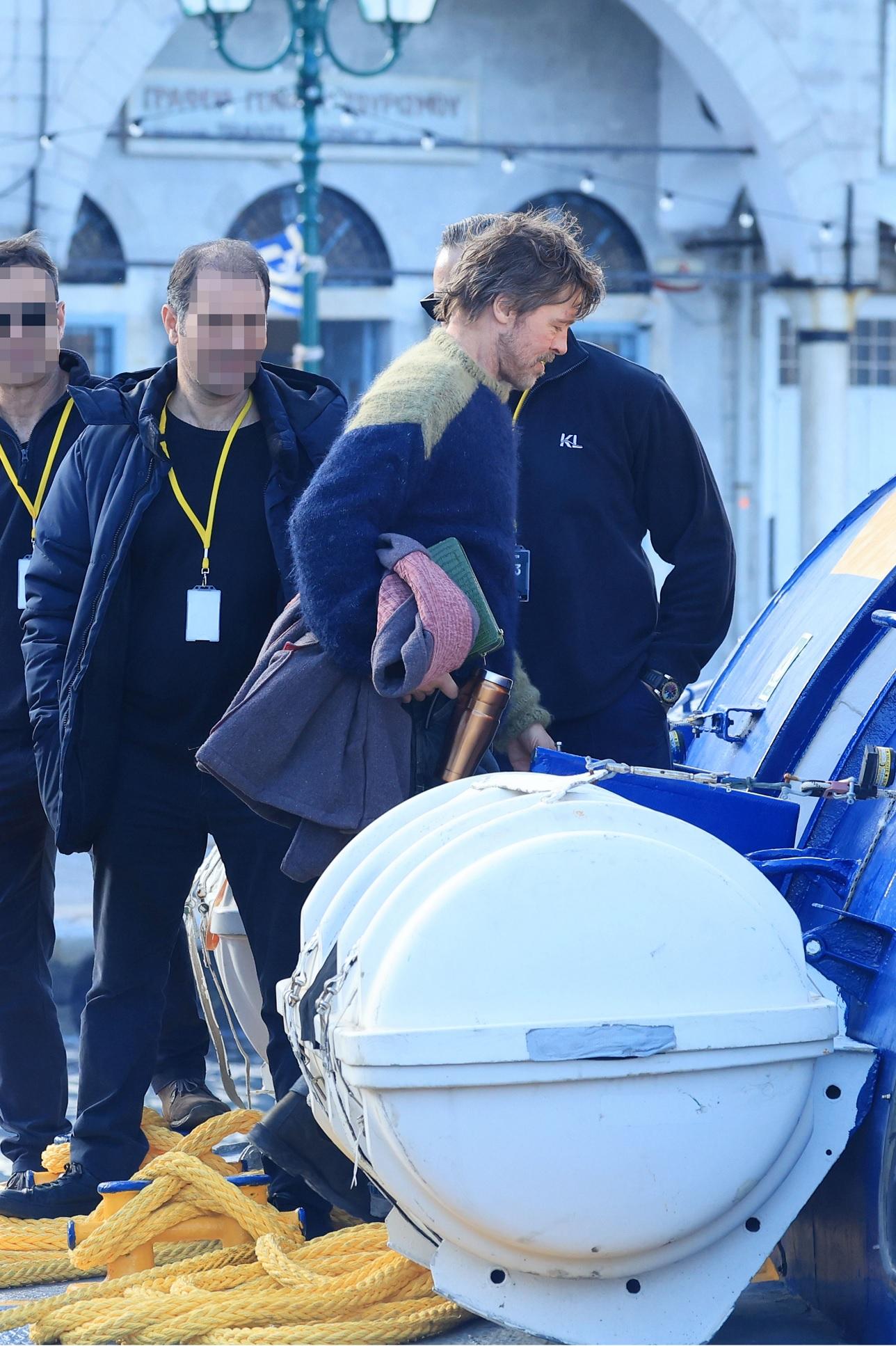 Ο Μπραντ Πιτ μετά τα γυρίσματα της νέας του ταινίας/Φωτογραφία NDP 