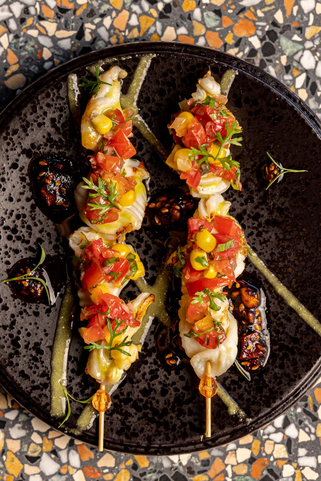Brochetas de calamar 