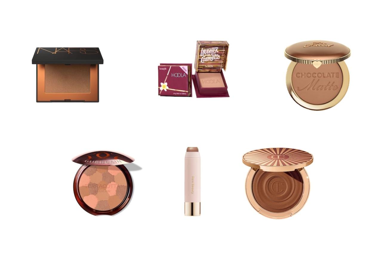 NARS, Mini Laguna Bronzing PowderBenefit Cosmetics, Benefit Hoola mini - ματ μπρόνζερ για το πρόσωποToo Faced, Chocolate Soleil Matte Bronzer - BronzerGuerlain, Terracotta Light - The Sun-Kissed Natural Healthy Glow PowderRare Beauty, Warm Wishes Effortless BronzerCharlotte Tilbury, Beautiful Skin Sun-Kissed Glow - Bronzer