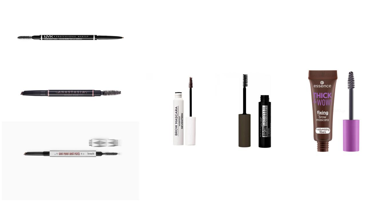 NYX Brow pencilAnastasia Beverly Hills Brow pencilBenefit Cosmetics Brow pencilSeventeen Brow MascaraMaybelline Brown Fast Sculptessence Thick Browow