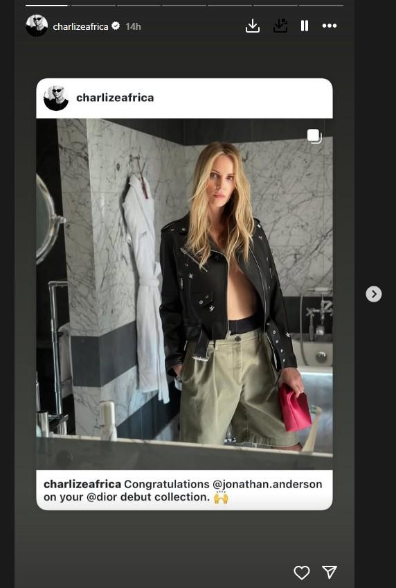  Η Σαρλίζ Θερόν παρακολούθησε το show του Dior/ Φωτογραφία: Instagram/ @charlizeafrica 