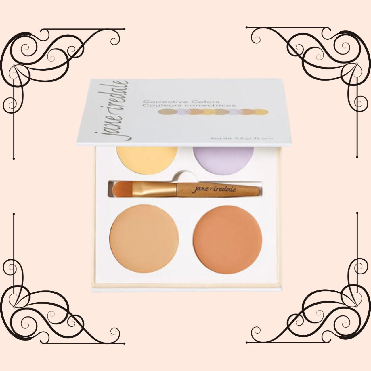 Corrective Colors Kit, Jane Iredale: Με έλαιο αβοκάντο και έλαιο ηλίανθου για επιπλέον φροντίδα της επιδερμίδας.