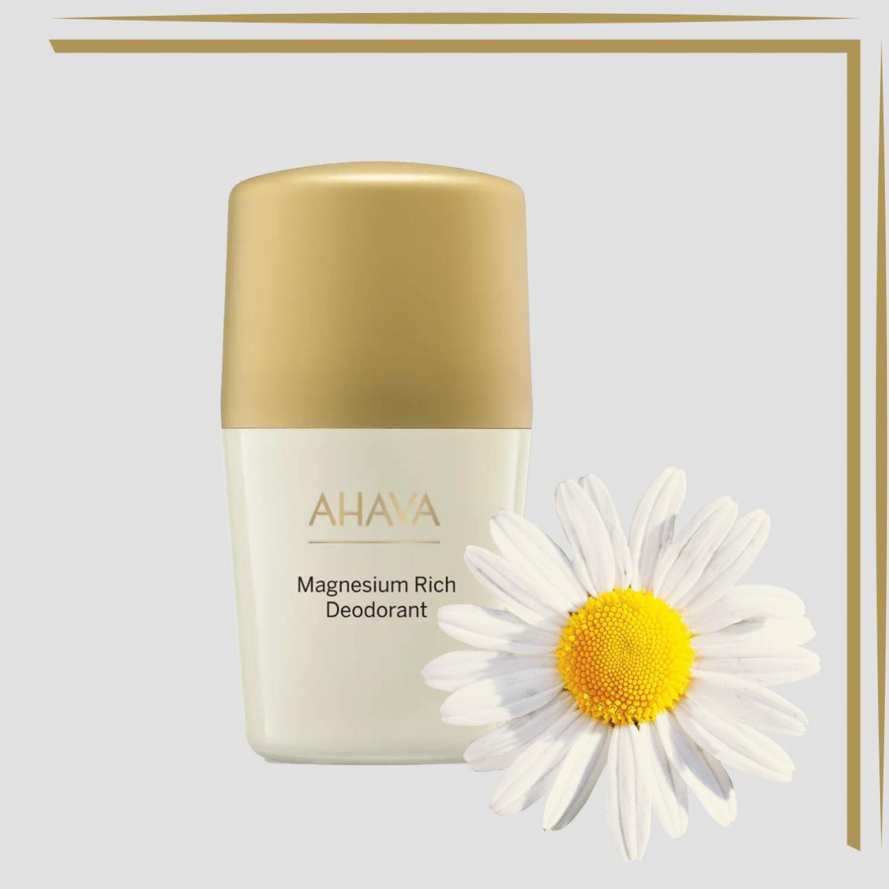 Roll-on Mineral Deodorant, Ahava Απαλό αποσμητικό roll-on, απομακρύνει τις μυρωδιές, χωρίς να έχει επιπλέον συστατικά που ερεθίζουν το δέρμα. Παρασκευασμένο για να ηρεμεί τους ερεθισμούς και να προστατεύει τη μασχάλη με aloe vera, χαμομήλι, μεταλλικά στοιχεία της Νεκράς Θάλασσας και βιταμίνη Ε. Σύνθεση που στεγνώνει γρήγορα, καταπραΰνει ακόμα και το πιο ευαίσθητο δέρμα.