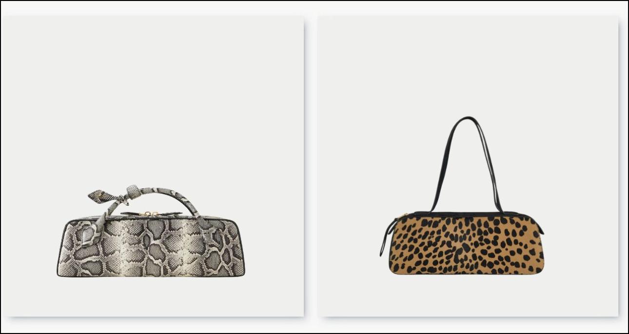 Από αριστερά: Snake print τσάντα, €2.800, Alaïa, net-a-porter.com και leopard print τσάντα, €2.750, Khaite, luisaworld.com