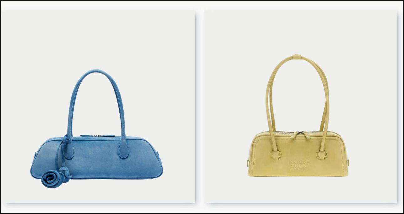 Από αριστερά: Τιρκουάζ τσάντα, €1.995, Magda Bytrum, mytheresa.com και butter yellow τσάντα, €318, Margesherwood, biffi.com