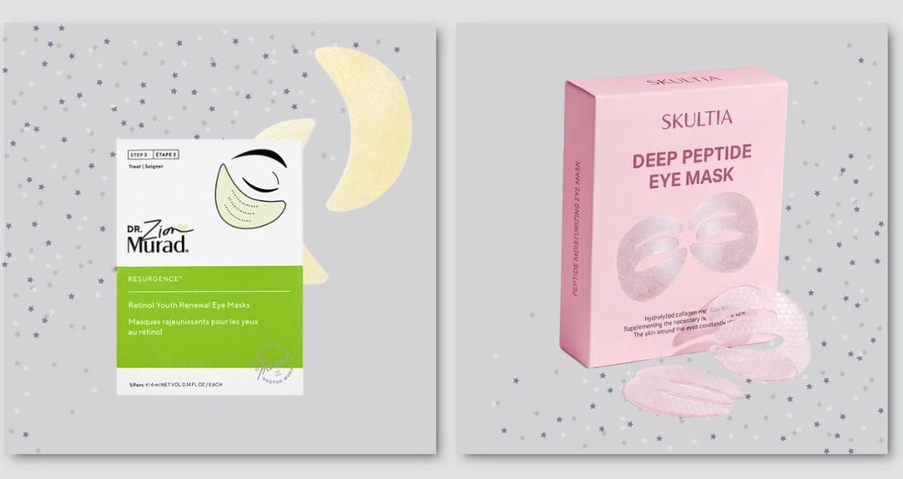  Retinol Youth Renewal Eye Masks, Dr. Murad  Με ρετινόλη για γραμμές &amp; βαθιές ρυτίδες, ορατή σύσφιξη και αναζωογόνηση στην περιοχή των ματιών  Deep Peptide Collagen Eye Mask, Scultia Με πεπτίδια και τοποθέτηση σε όλη την επιφάνεια των ματιών για αμεσότερα αποτελέσματα. 