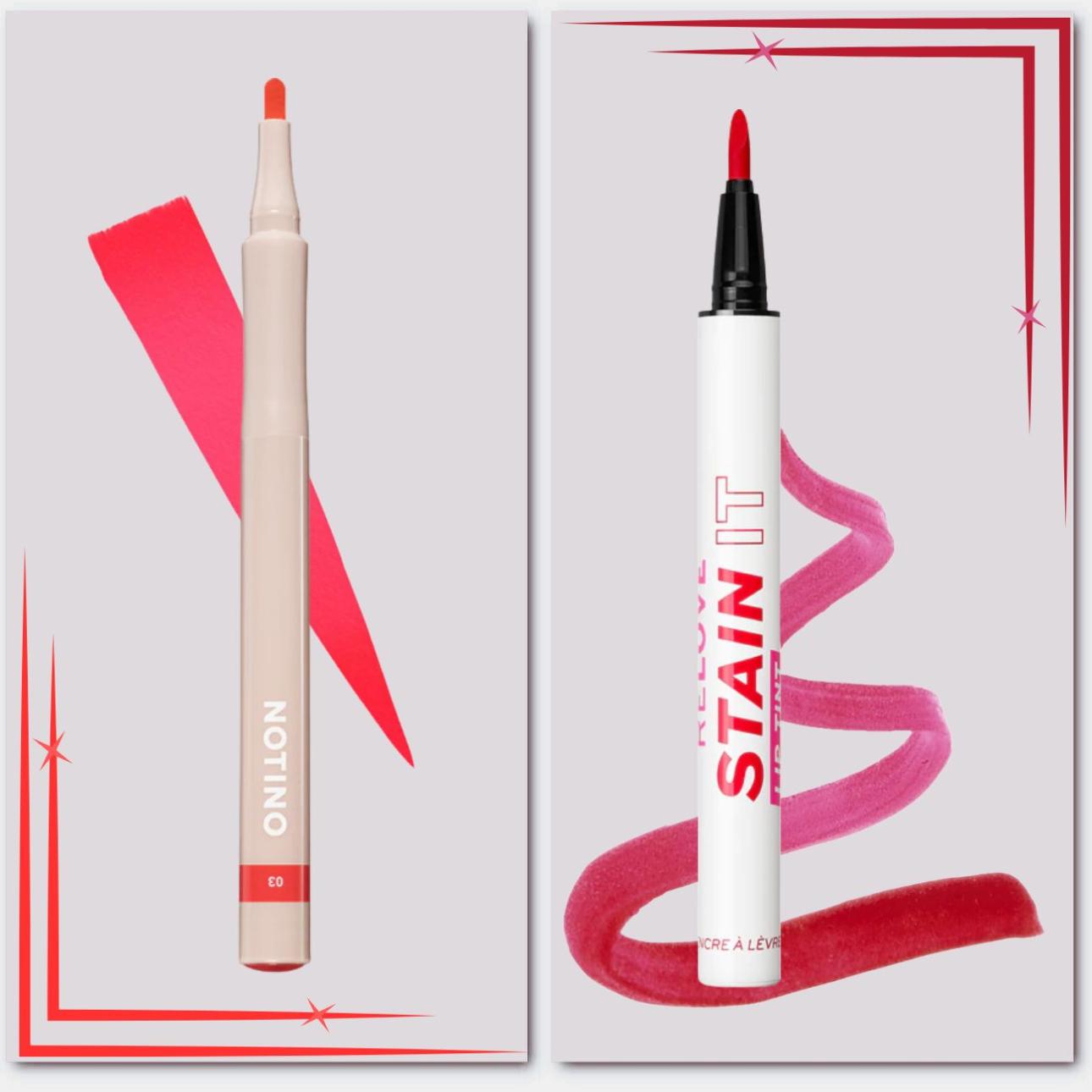Lifeproof Lip Stain Marker in 03 Spin, Notino Relove Stain It in Pen Cherry, Revolution