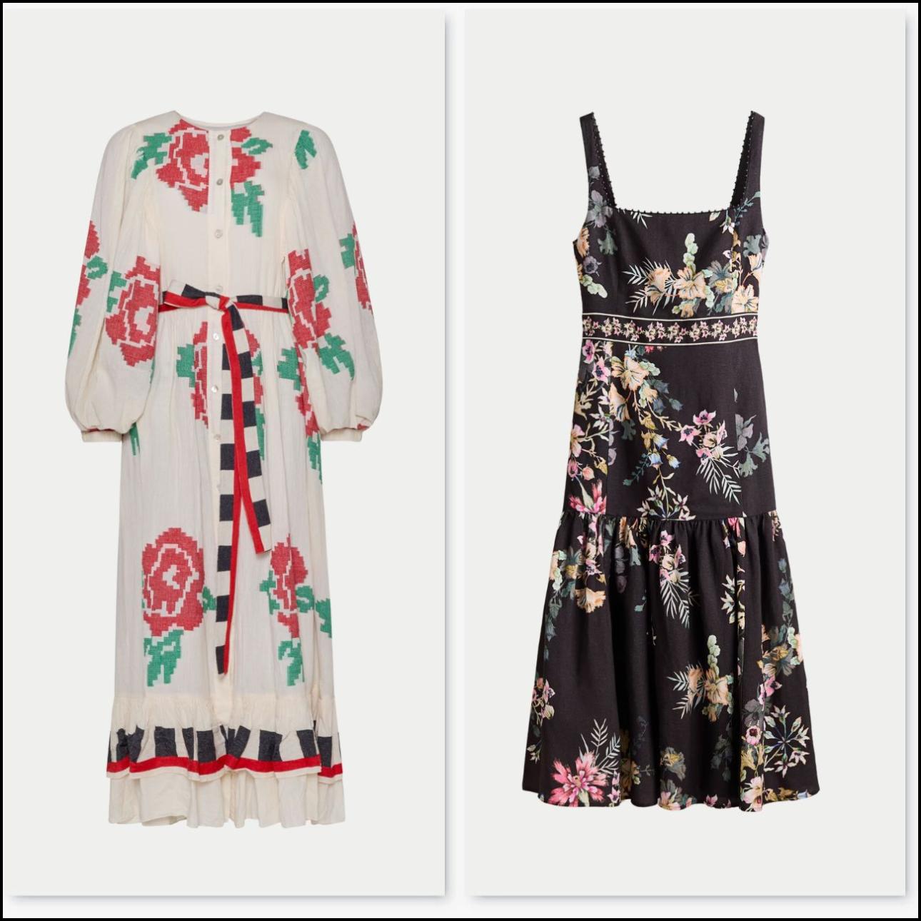 Από αριστερά: Μακρυμάνικο φόρεμα, €480, Pearl&amp;Caviar, aesthet.com και φόρεμα με τιράντες, €44,99, H&amp;M, www2.hm.com