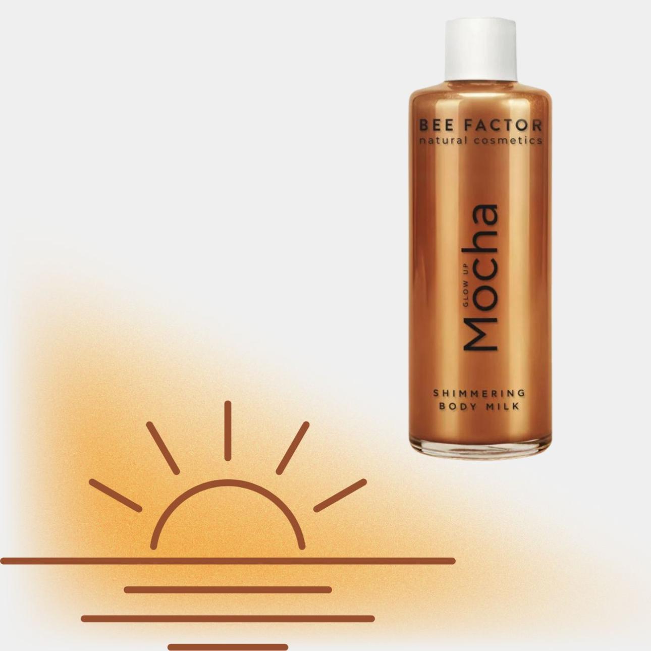 Glow Up Mocha Shimmering Body Milk, Bee Factor