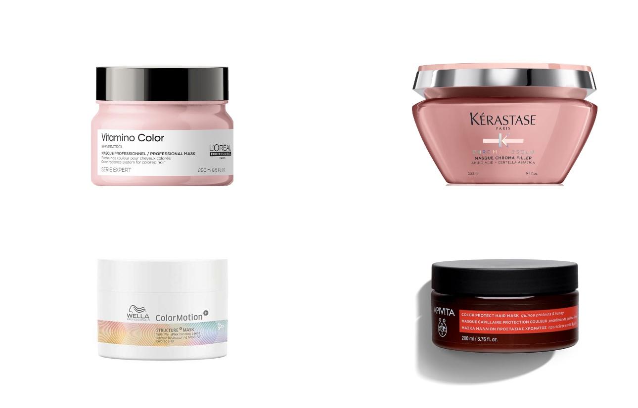 L'Oreal Professionel Vitamino ColorKetastase Chroma AbsoluWella ColorMotionApivita Color Protect Hair Mask
