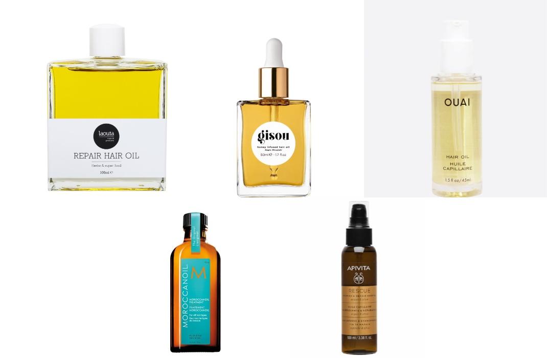 Laouta Repair Hair OilGisou Honey Infused Hair OilOUAI Hair OilMoroccanOil TreatmentApivita Rescue Hair Oil