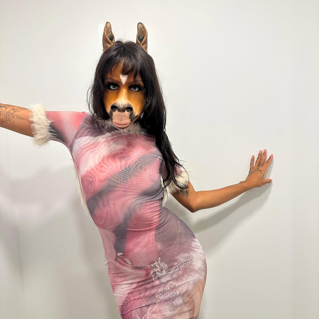 Η Γερμανίδα dj HorsegiirL που κυκλοφορεί με μάσκα αλόγου/ Φωτογραφία: Instagram/ @horsegiirl420