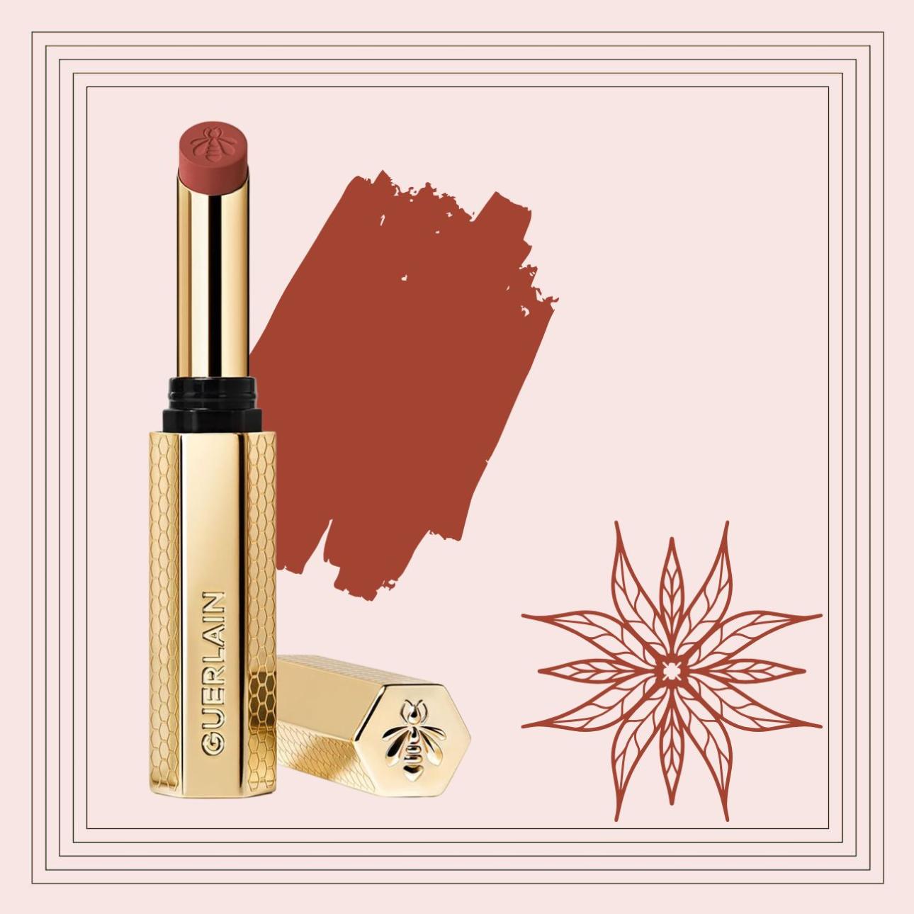  KissKiss - Honey-Infused Intense Lipstick, απόχρωση 279 Nude Petal,  Guerlain / Με πρωτοποριακή σύνθεση η οποία περιέχει μέλι, είναι  ιδιαίτερα σταθερό και προσφέρει blur matte αποτέλεσμα.