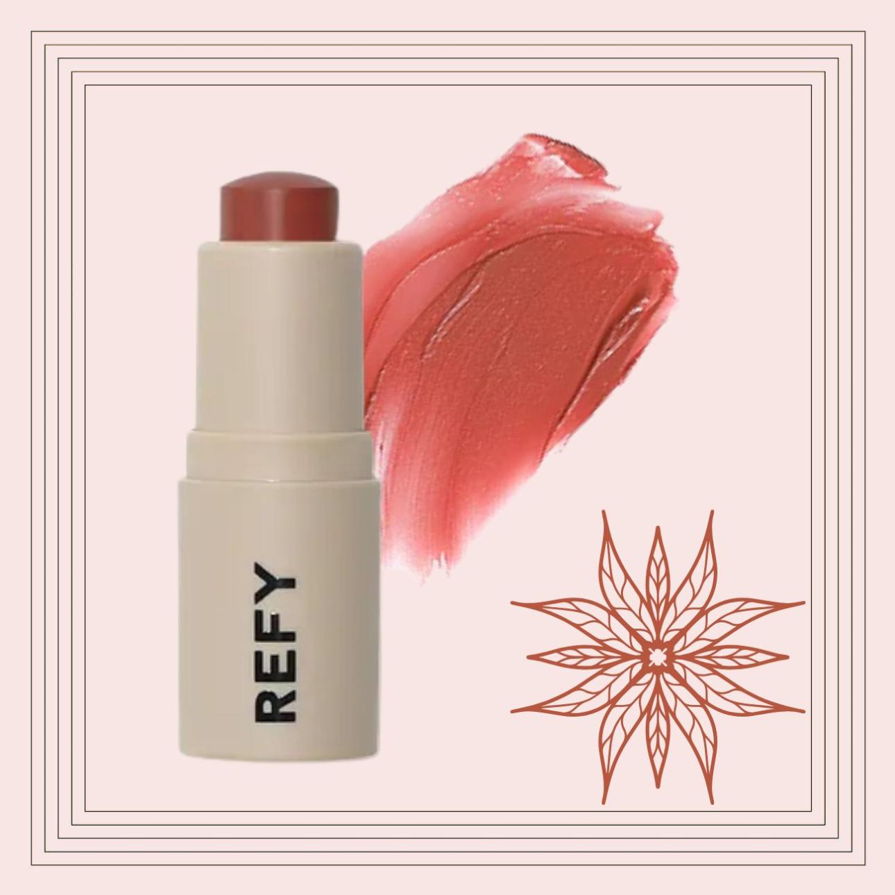  Lip Blush,  απόχρωση Cinnamon, Refy / Ελαφριά blurring σύνθεση που  μειώνει την όψη των λεπτών γραμμών, με μαλακτικό συστατικό από καρύδα  για έξτρα ενυδάτωση. 