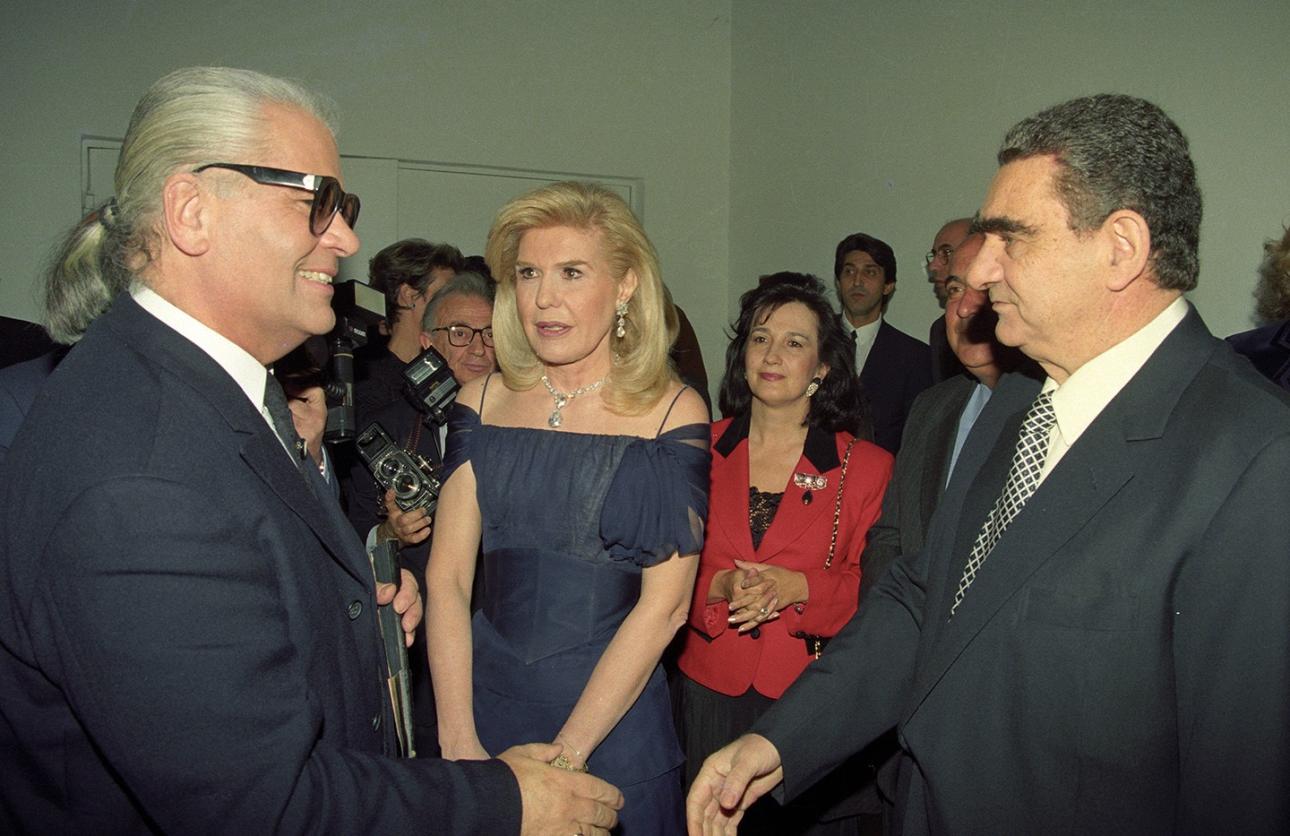 Φωτογραφία/NDP/Βαρδής Βαρδινογιάννης/Μαριάννα Βαρδινογιάννη με τον Karl Lagerfeld το 1994