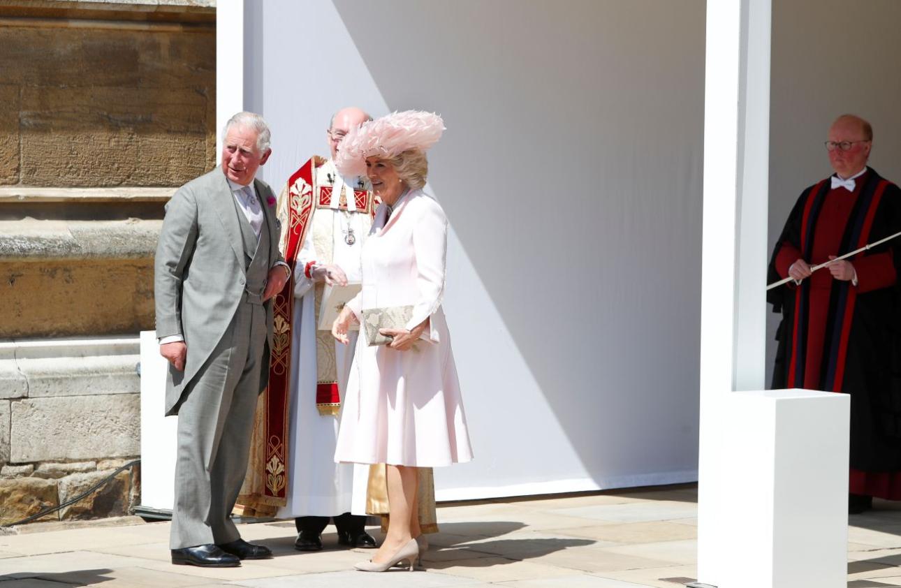 Βασιλιάς Κάρολος και βασίλισσα Καμίλα στο γάμο του πρίγκιπα Χάρι με τη Μέγκαν Μαρκλ, 2018 / AP Photo/Alastair Grant, pool 