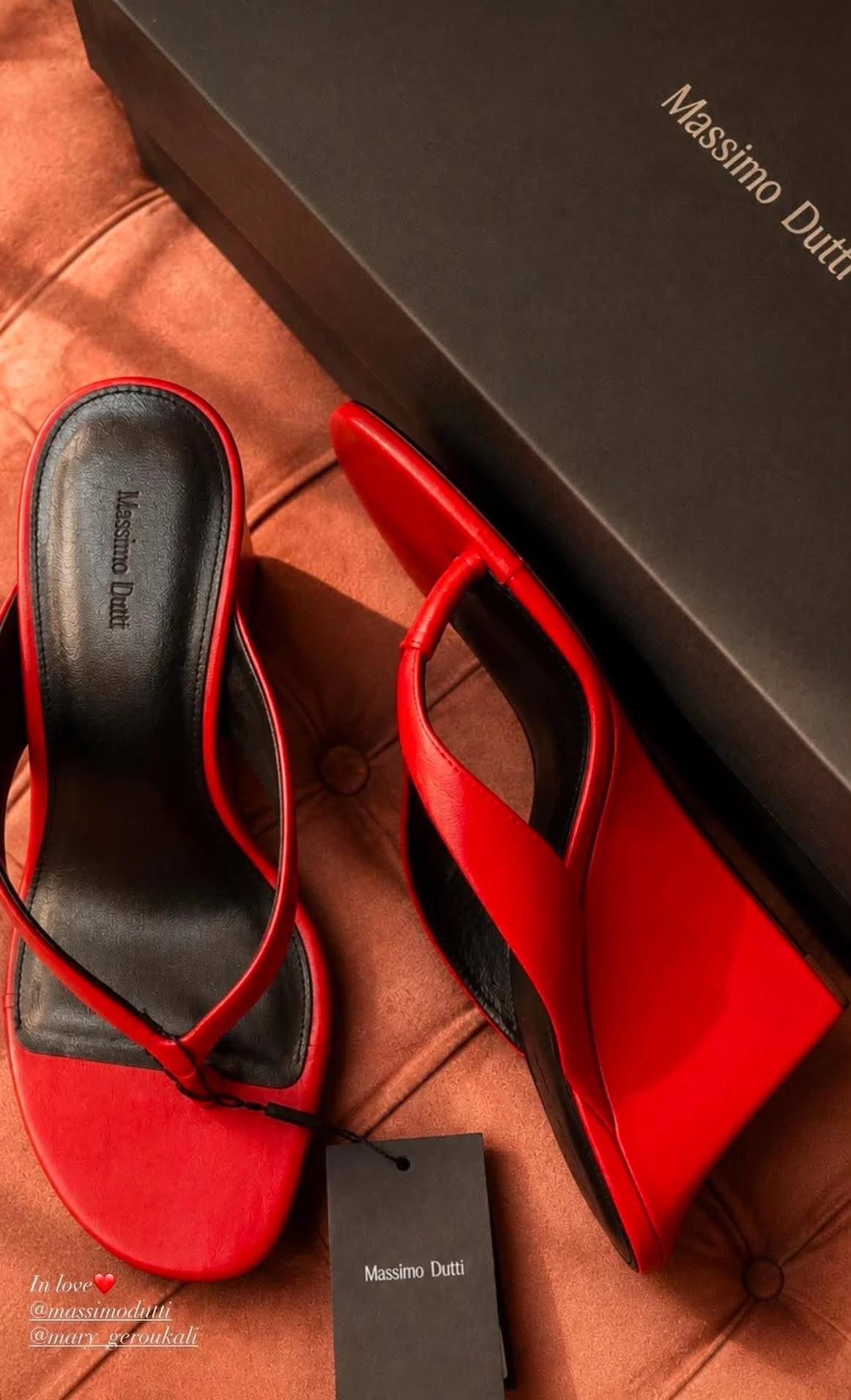 Οι κόκκινες πλατφόρμες από τα Massimo Dutti που ερωτεύτηκε η Κατερίνα Καινούργιου/ @katken85