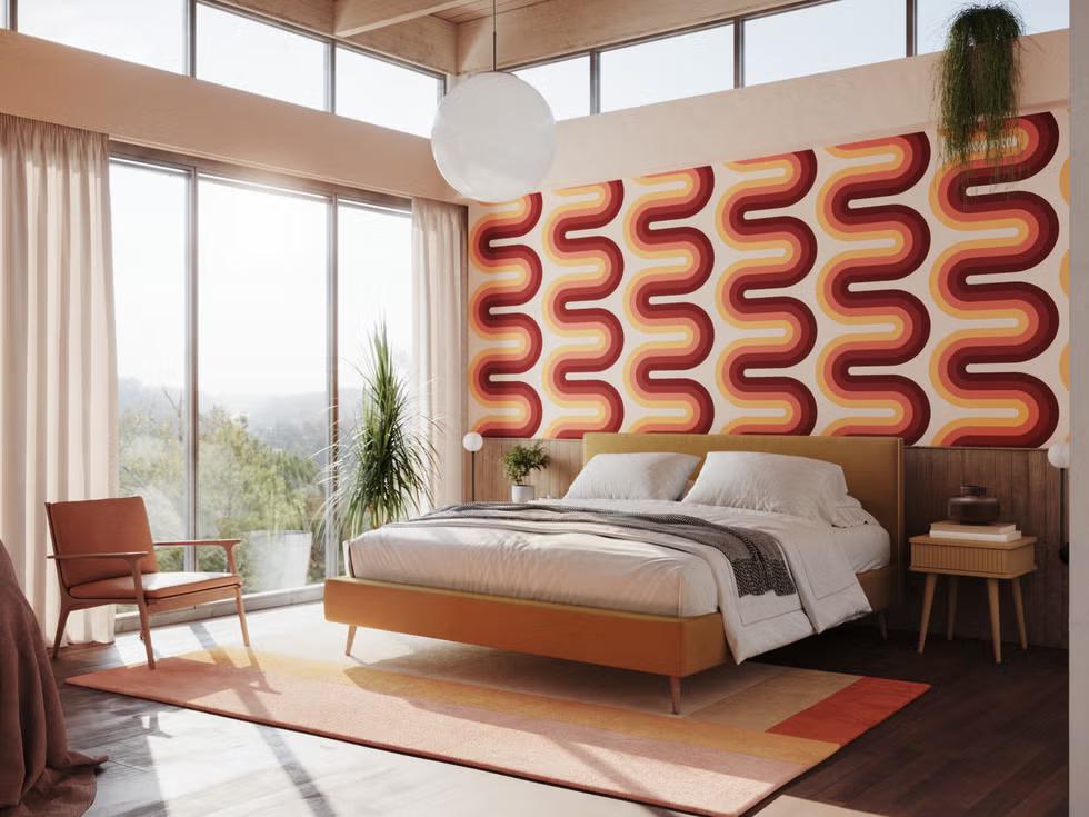 Κρεβατοκάμαρα με διακόσμηση σε στιλ 60s/ Φωτογραφία: Bobbi Beck