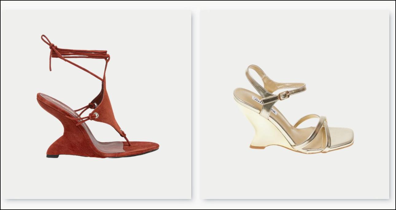 Εκάι, καστόρινες πλατφόρμες, €169,90, Jeffrey Campbell, answear.gr και χρυσά πέδιλα, €39,99, Issue, issue.gr