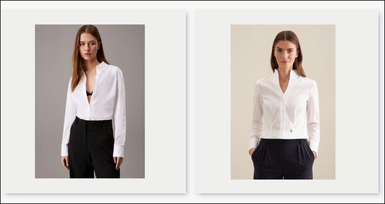 Από αριστερά: Ελαστικό πουκάμισο, €123,90, Calvin Klein, calvinklein.gr και πουκάμισο με Μάο γιακά, €79,90, SEIDENSTICKER, aboutyou.gr