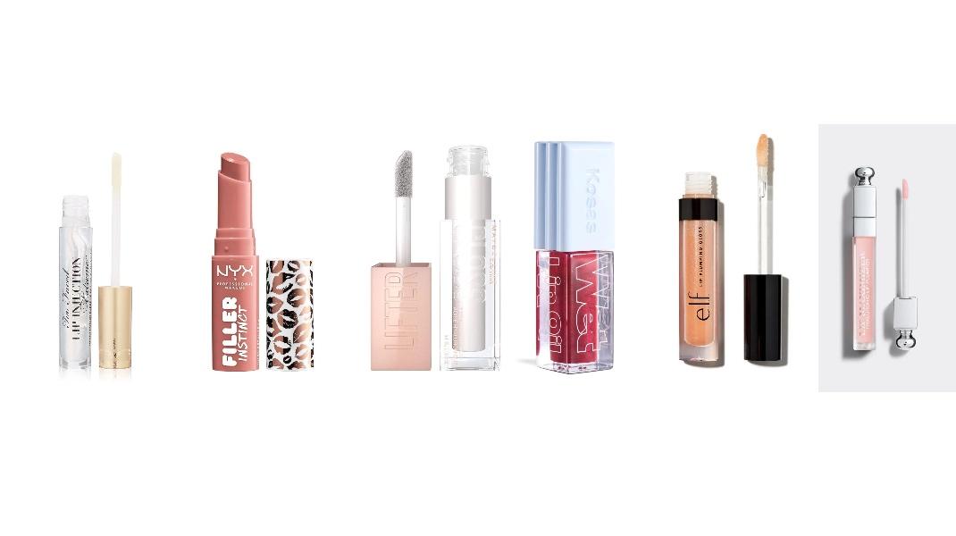 Too Faced Lip Injection Extreme Lip PlumperNyx Professional Makeup Filler Instinct Plumping Lip ColorMaybelline New York Lifter Gloss Hydrating Lip GlossKosas Wet Lip Oil Plumping Treatment GlossE.L.F. Cosmetics Lip Plumping GlossDior Addict Lip Maximizer Plumping Gloss