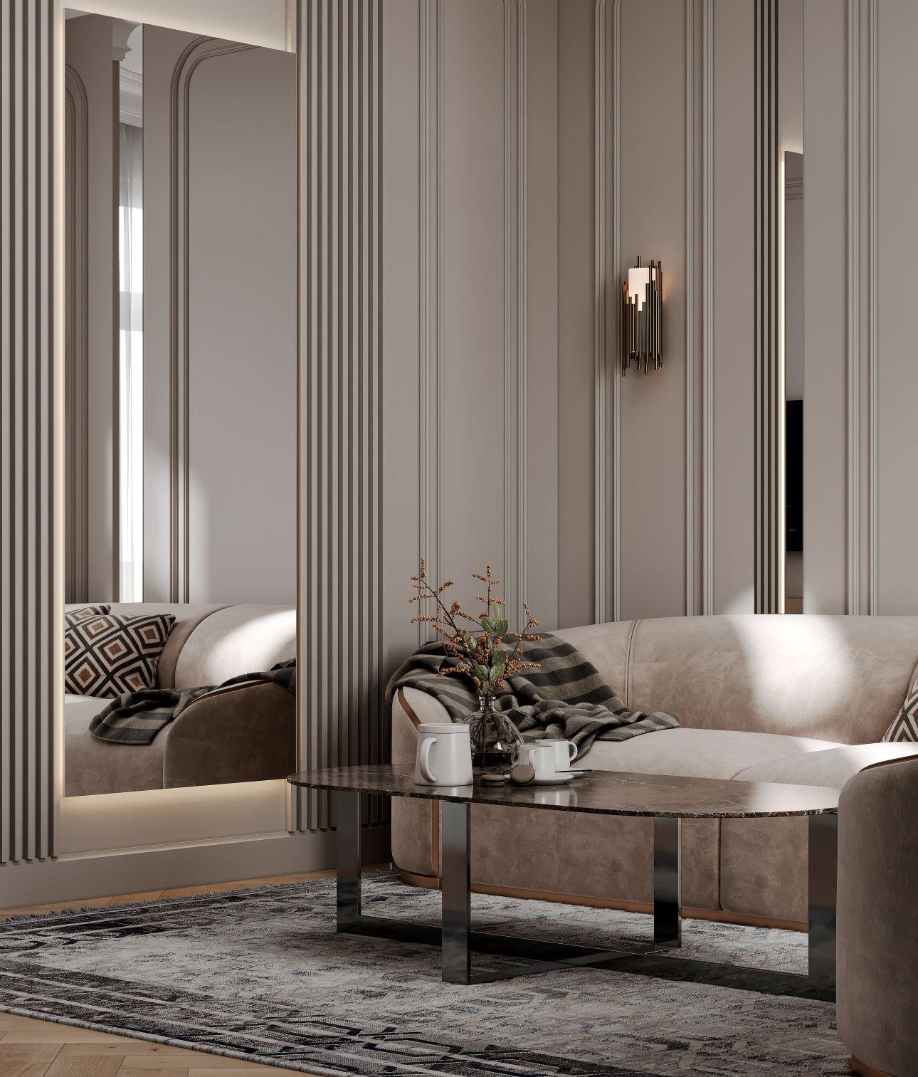 O καθρέφτης απέναντι από παράθυρο ή μπαλκονόπορτα μεγαλώνει οπτικά τον χώρο/ Φωτογραφία: Shutterstock